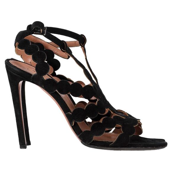 Alaïa Gladiator Sandal Heels in Black Suede - Picture 1 of 6